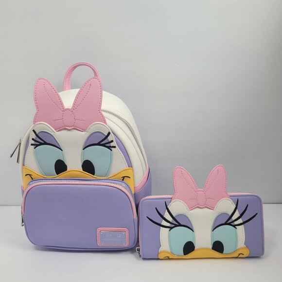 Loungefly Disney Daisy Duck Mini Backpack & Wallet Set NWT - Picture 1 of 12